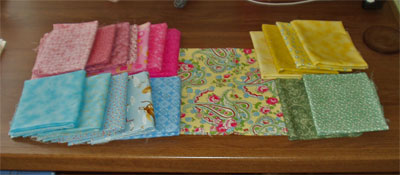 palette of fabrics for future wall hanging