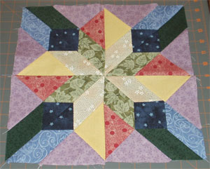 the hand-pieced block from part 3