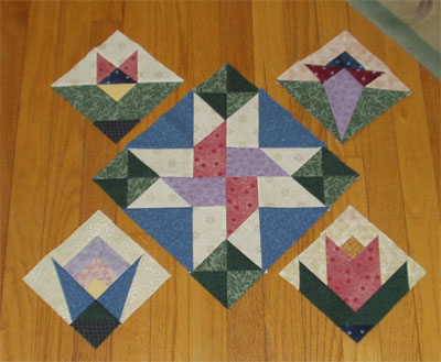 Mystery Quilt, part two, with first block