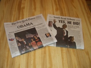 Newspaper headlines from November 5